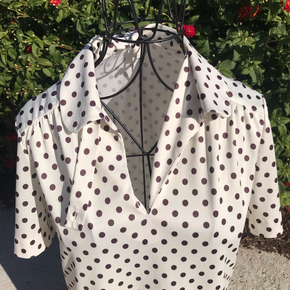 Ko Ko Knits Vintage 70s secretary style top.